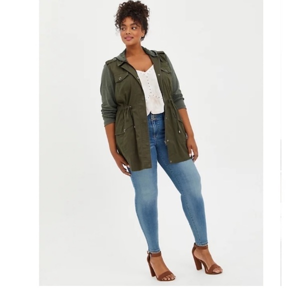 Torrid Olive Drawstring Anarok Jacket - Picture 4 of 8